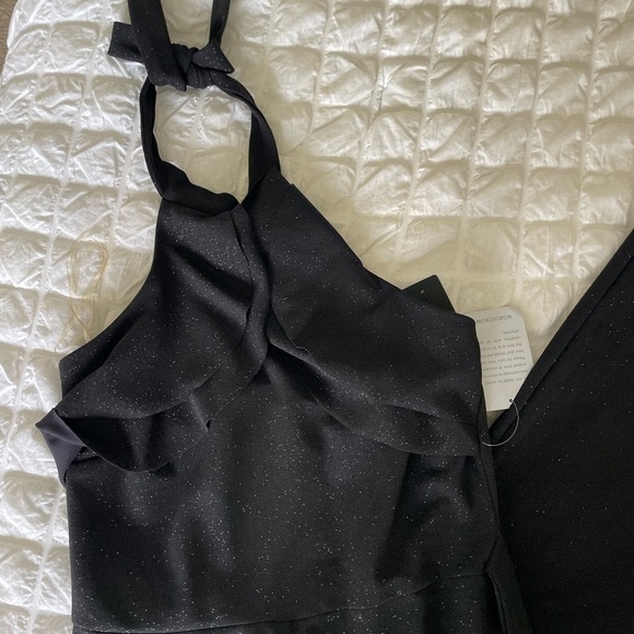 Bebe black glitter halter jumpsuit - Picture 3 of 9